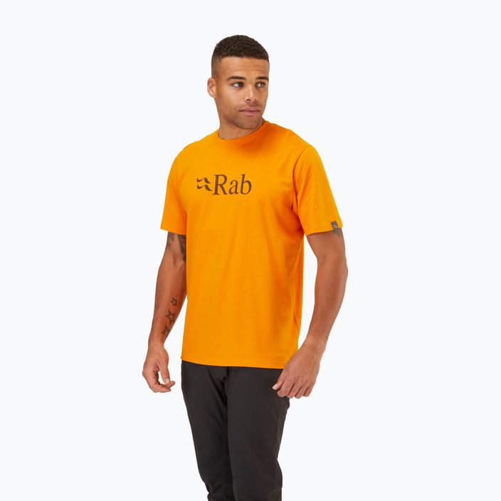 Мъжка тениска за трекинг Rab Stance Logo SS оранжева QCB-08-SUN-SML