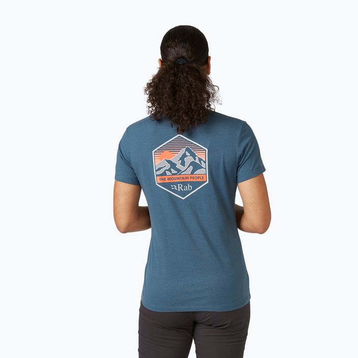 Дамска тениска за трекинг Rab Stance Mountain Peak blue QCB-67 2