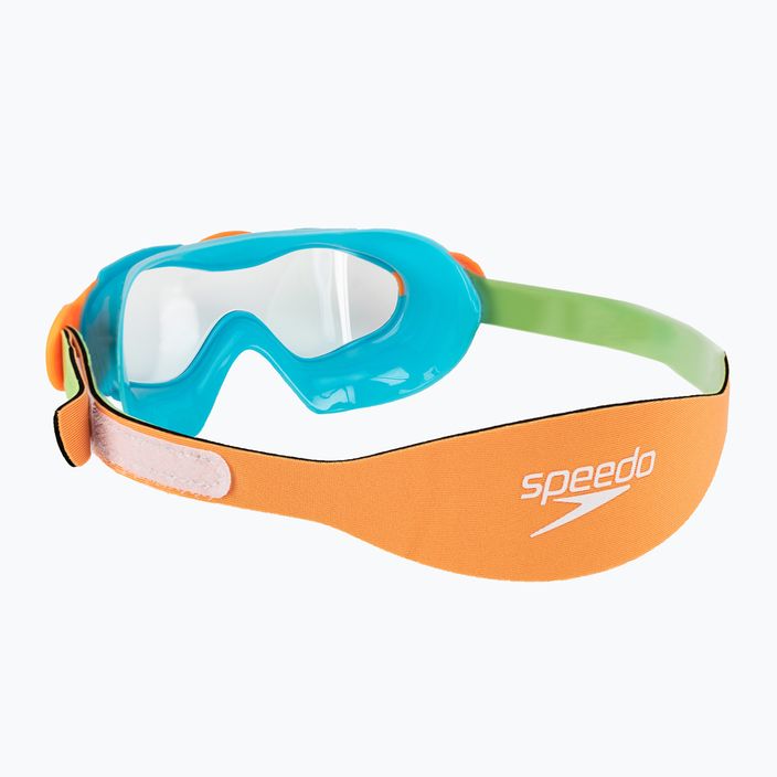 Детска плувна маска Speedo Sea Squad Jr лазурно синя/флуорово зелена/флуорово оранжева/ясна 4