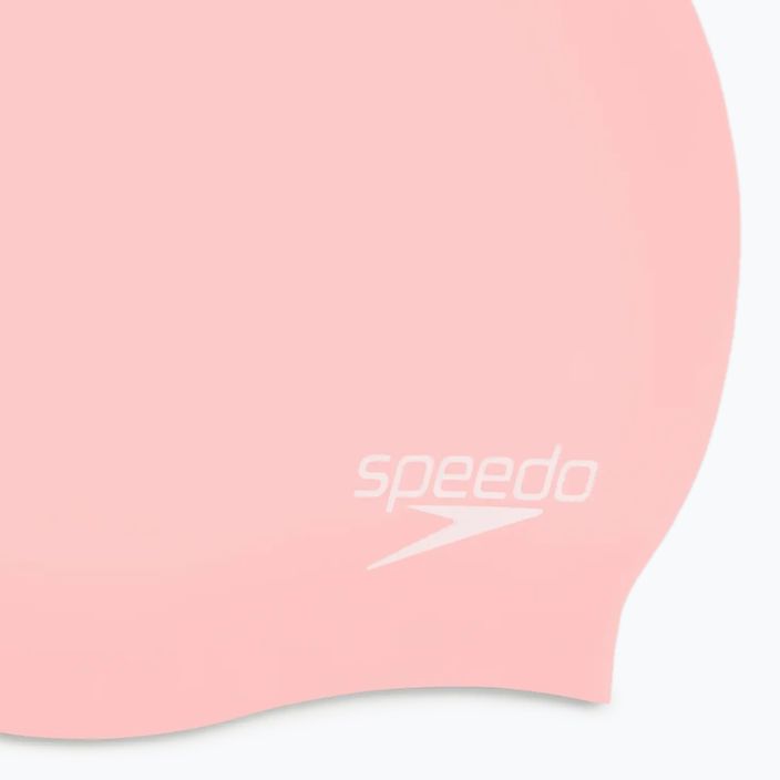 Speedo Обикновена силиконова шапка за плуване корал 3