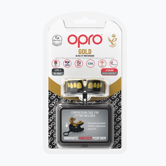 Opro Gold GEN5 черен/златен протектор за челюст 2