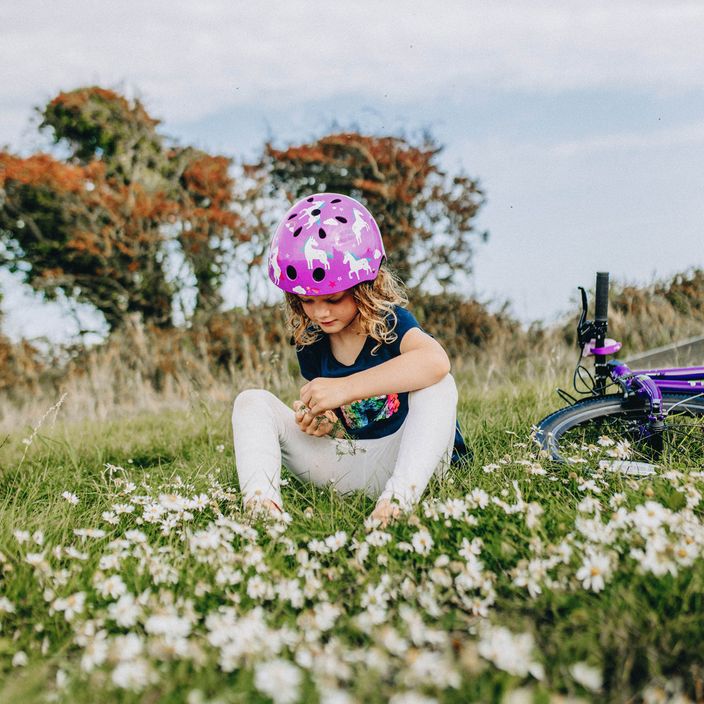 Детска каска за велосипед Hornit Unicorn лилаво/бяло 11