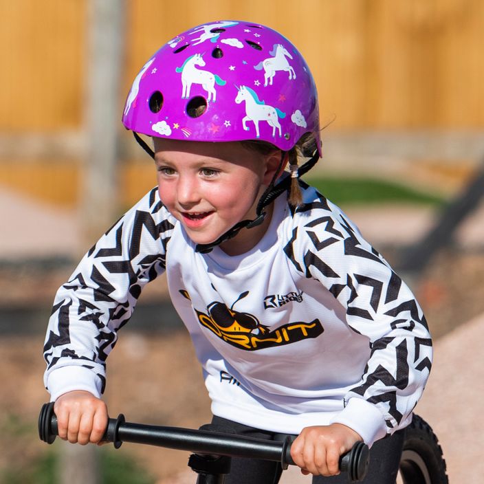 Детска каска за велосипед Hornit Unicorn лилаво/бяло 12