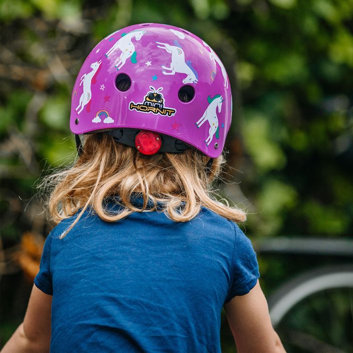 Детска каска за велосипед Hornit Unicorn лилаво/бяло 13