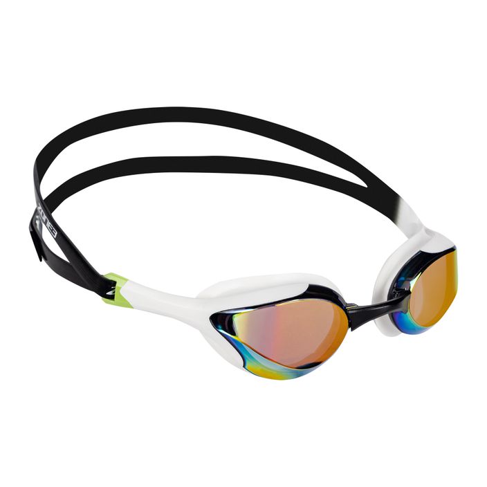 Очила за плуване ZONE3 Volare Streamline Racing бели/лимонени 2