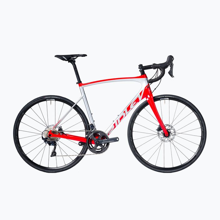 Ridley Fenix SL Disc Ultegra FSD08Cs сребрист/червен шосеен велосипед SBIFSDRID545