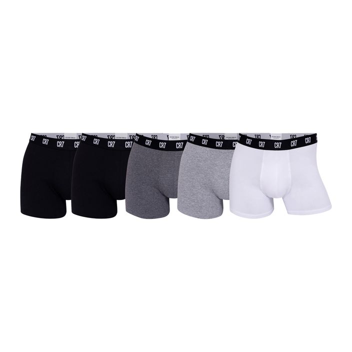 Мъжки боксерки CR7 Basic Trunk 5 чифта черно/тъмно сиво/сиво/бяло 2