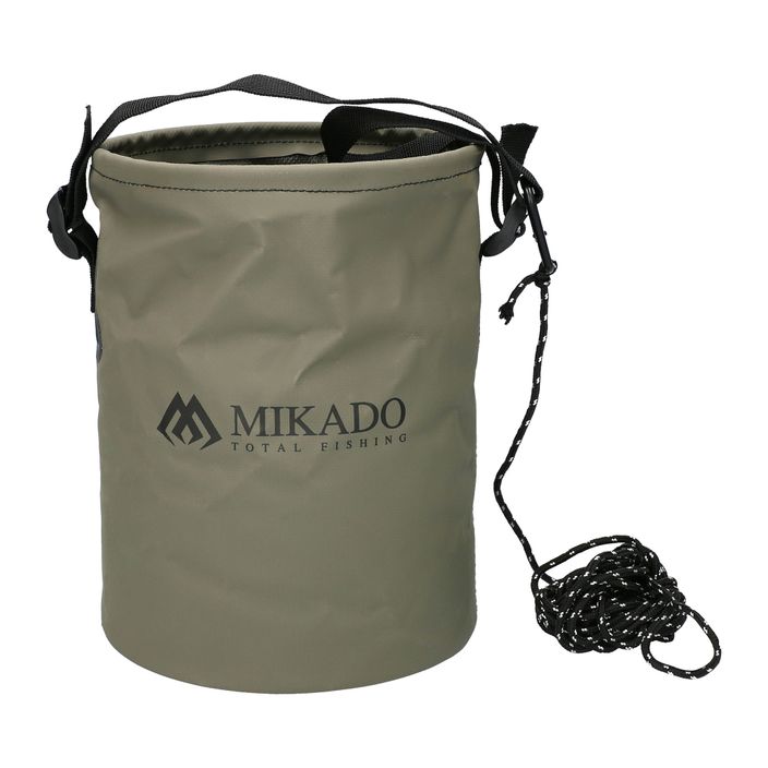 Сгъваема рибарска кофа Mikado с връв зелена AMC-021 2