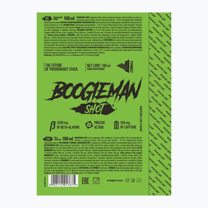 Trec Boogieman предтренировъчен шот 100ml грейпфрут и лайм TRE/620 3