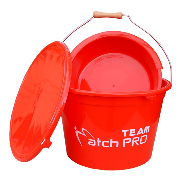 Червена рибарска кофа MatchPro с купа и капак 910943 2