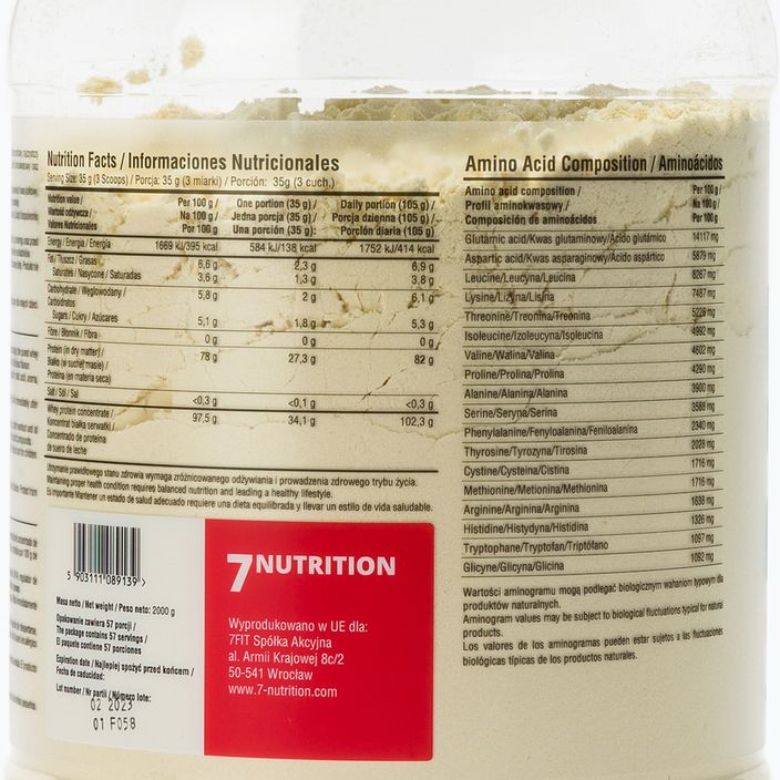 Суроватъчен протеин 7Nutrition Protein 80 2kg бял шоколад-ягода 7Nu000315 3