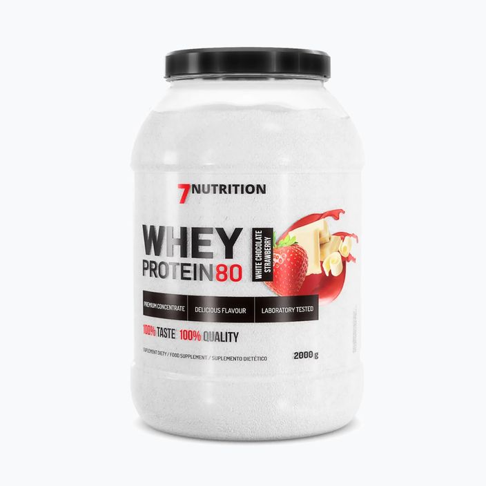 Суроватъчен протеин 7Nutrition Protein 80 2kg бял шоколад-ягода 7Nu000315