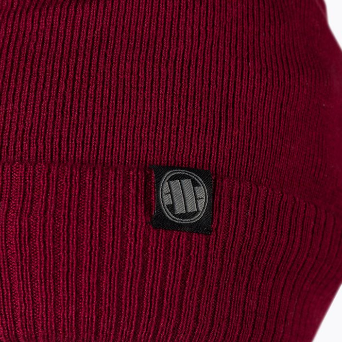 Мъжка зимна шапка Pitbull West Coast Beanie Small Logo burgundy 3