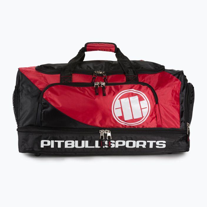 Чанта за обучение Pitbull West Coast Big Duffle Bag Logo Pitbull Sports black/red