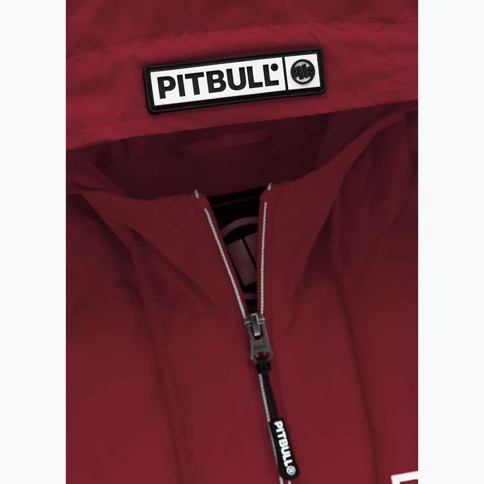 Мъжко яке Pitbull West Coast Athletic Logo с качулка от найлон в цвят Burgundy 4