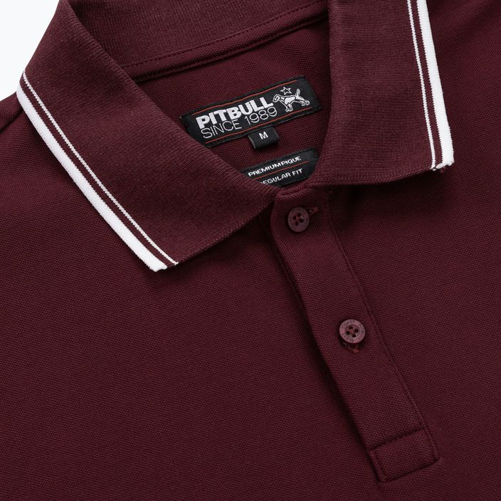 Мъжка поло риза Pitbull West Coast Pique Stripes Regular burgundy 3