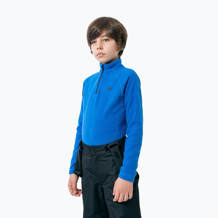 Детска поларна блуза 4F син HJZ22-JBIMP001