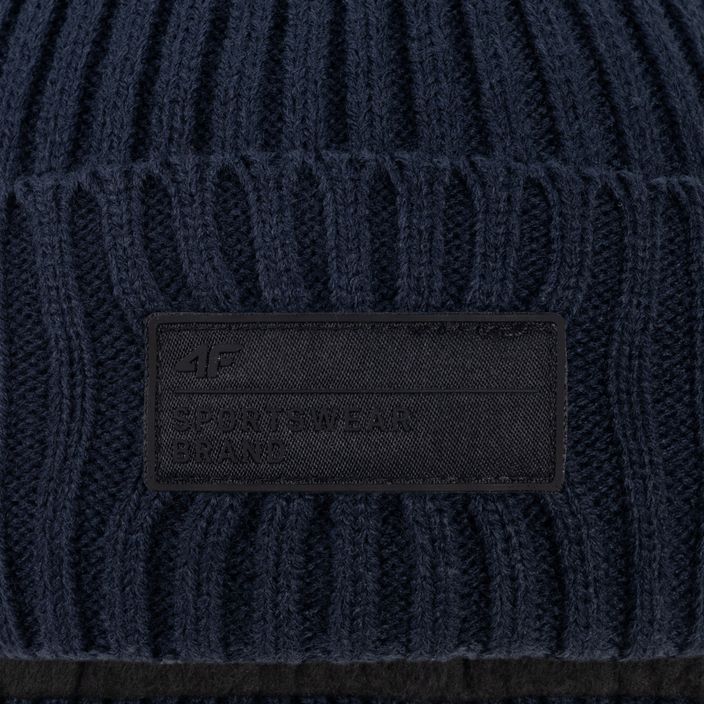 Мъжка зимна шапка 4F морско синьо H4Z22-CAM013 4