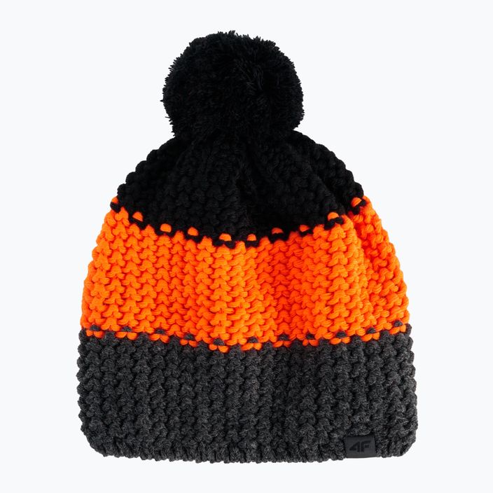 Детска зимна шапка 4F черно-оранжева HJZ22-JCAM006 5