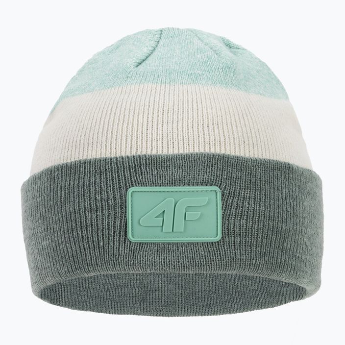 Детска зимна шапка 4F в зелено и бяло HJZ22-JCAD002 2