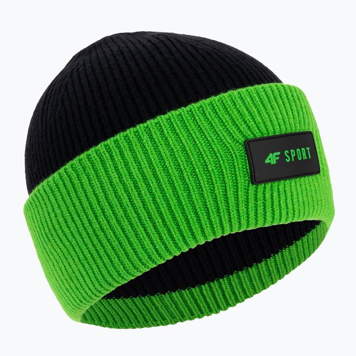 Детска зимна шапка 4F зелено-черна HJZ22-JCAM004