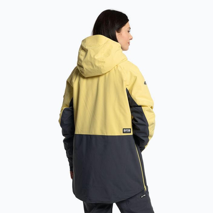 Дамско яке за сноуборд 4F жълто H4Z22-KUDS003 3