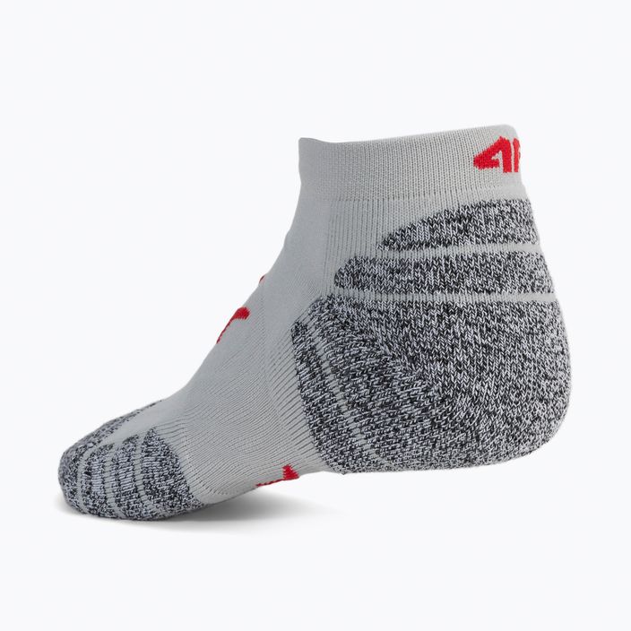 Мъжки тренировъчни чорапи 4F H4Z22-SOM001 сиво-червени 3