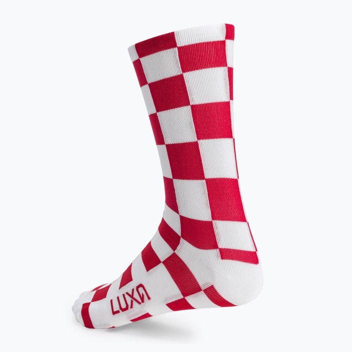 LUXA Squares чорапи за колоездене червено и бяло LUAMSSQRS 3