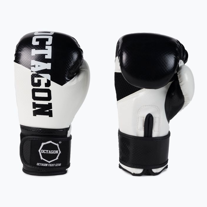 Детски боксови ръкавици Octagon в черно и бяло 3