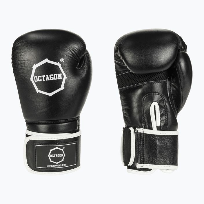 Боксови ръкавици Octagon Agat черно/бяло 3