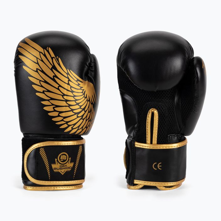 Боксови ръкавици Bushido HAWK Active Clima черно и златно B-2v17 3