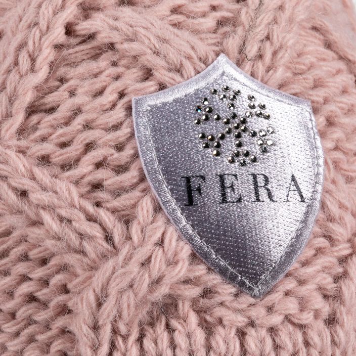 Дамска зимна шапка Fera Swarovski Snowflake pink 5.8.sn.ro 3