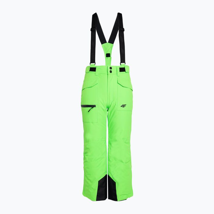 Детски ски панталон 4F M360 зелен неонов 3