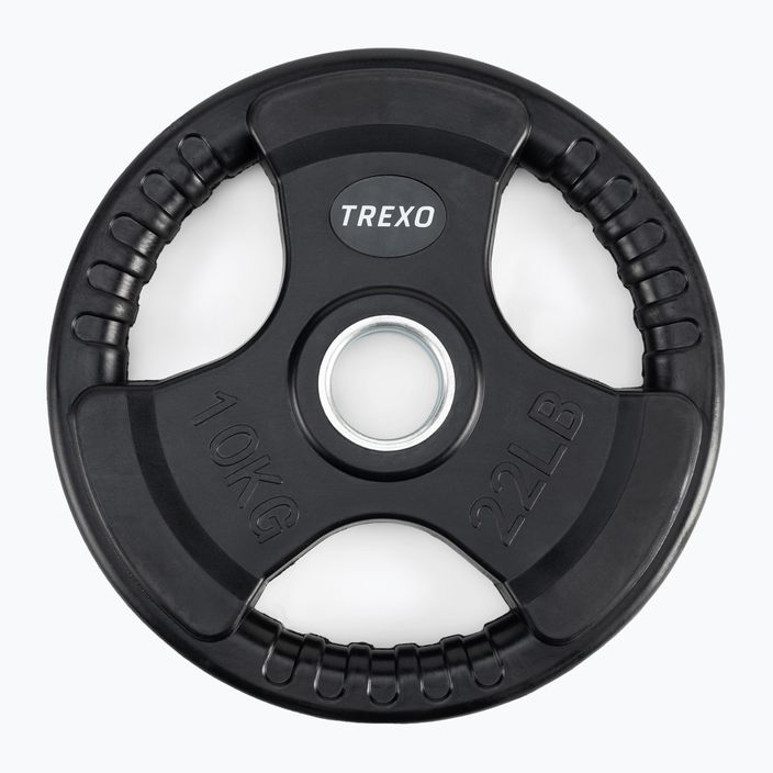 Гумирана чугунена тежест TREXO черен RW10 10 kg 2