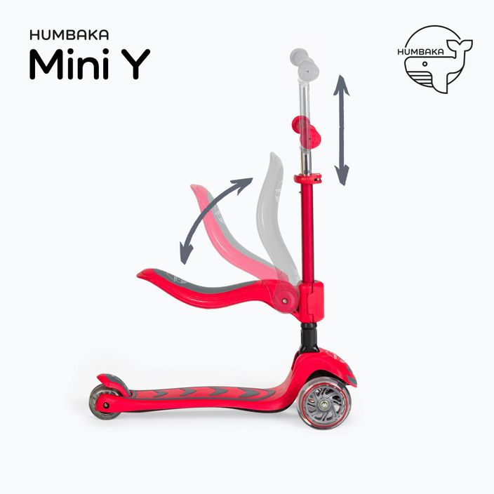 Детски триколесен скутер HUMBAKA Mini Y червен HBK-S6Y 3