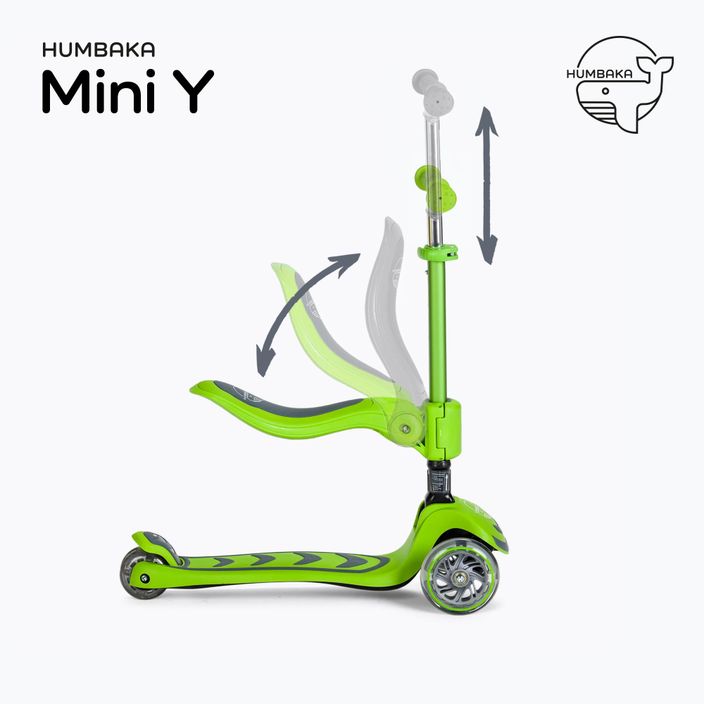 Детски триколесен скутер HUMBAKA Mini Y зелен HBK-S6Y 3