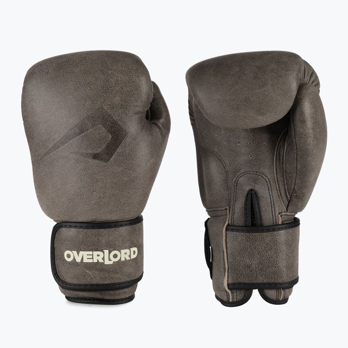 Кафяви боксови ръкавици Overlord Old School 100006-BR/10OZ 3