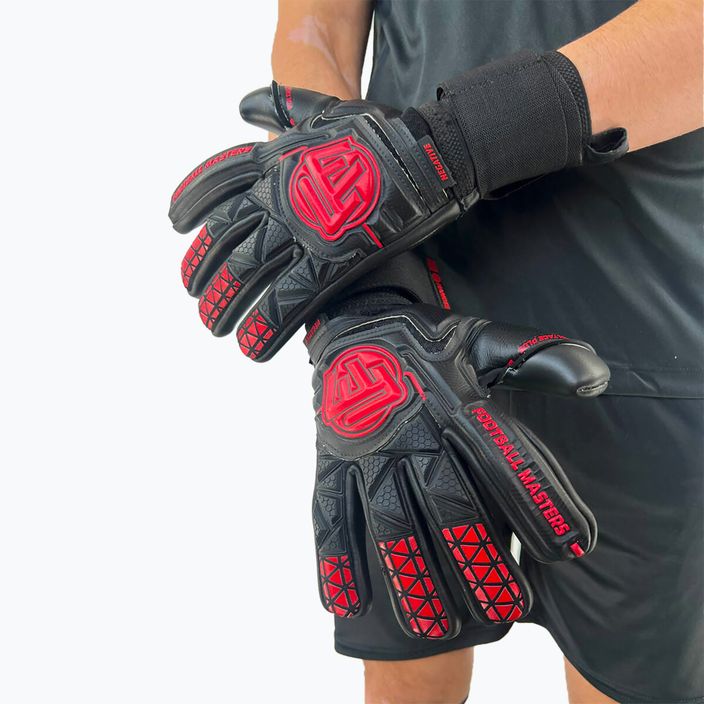 Football Masters Voltage Plus NC вратарски ръкавици черни/червени 3