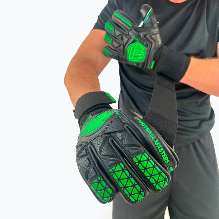 Football Masters Voltage Plus NC вратарски ръкавици черни/зелени 5