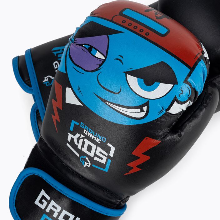 Детски боксови ръкавици Ground Game Prodigy в черно и синьо 4