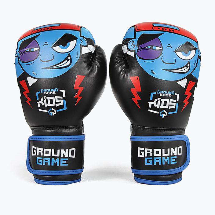 Детски боксови ръкавици Ground Game Prodigy в черно и синьо 6