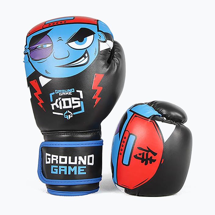 Детски боксови ръкавици Ground Game Prodigy в черно и синьо 10