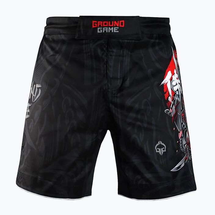 Мъжки шорти за тренировка Ground Game MMA Samurai 2.0 черни/червени