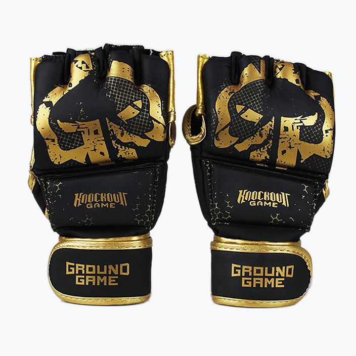 GroundGame MMA Cage Gold спаринг ръкавици черни MMAGLOCGOLDSM 7