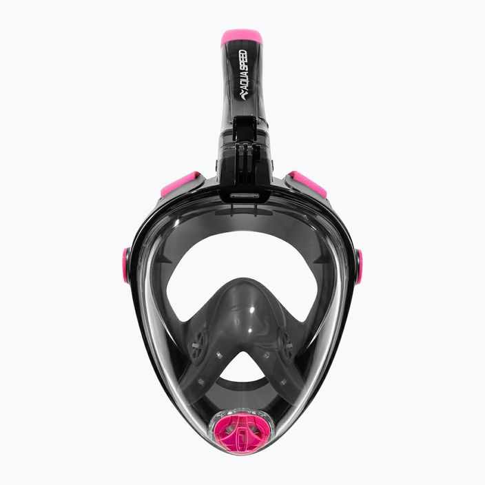 AQUA-SPEED Spectra 2.0 пълнолицева маска за гмуркане с шнорхел черна/розова 2