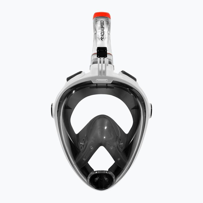 AQUA-SPEED Spectra 2.0 пълнолицева маска за гмуркане с шнорхел бяла/черна 2