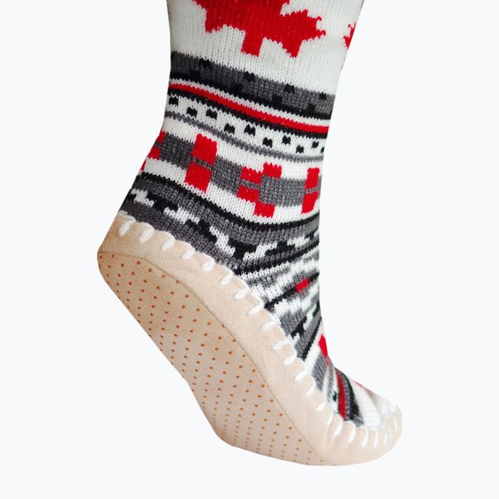Glovii GQ4 бели/червени/сиви отопляеми чехли с чорапи 3