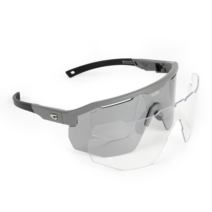 Очила за колоездене GOG Argo матово сиво / черно / сребърно огледало E506-1 11