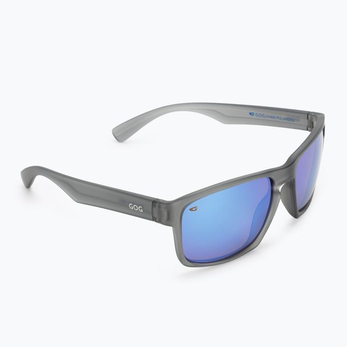 GOG Logan модни матови кристално сиви / полихромни бяло-сини слънчеви очила E713-2P