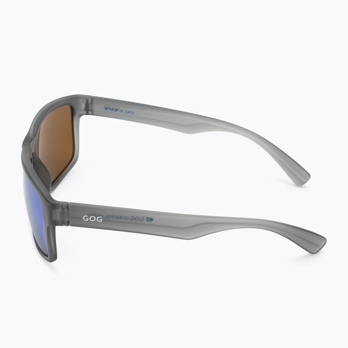 GOG Logan модни матови кристално сиви / полихромни бяло-сини слънчеви очила E713-2P 4